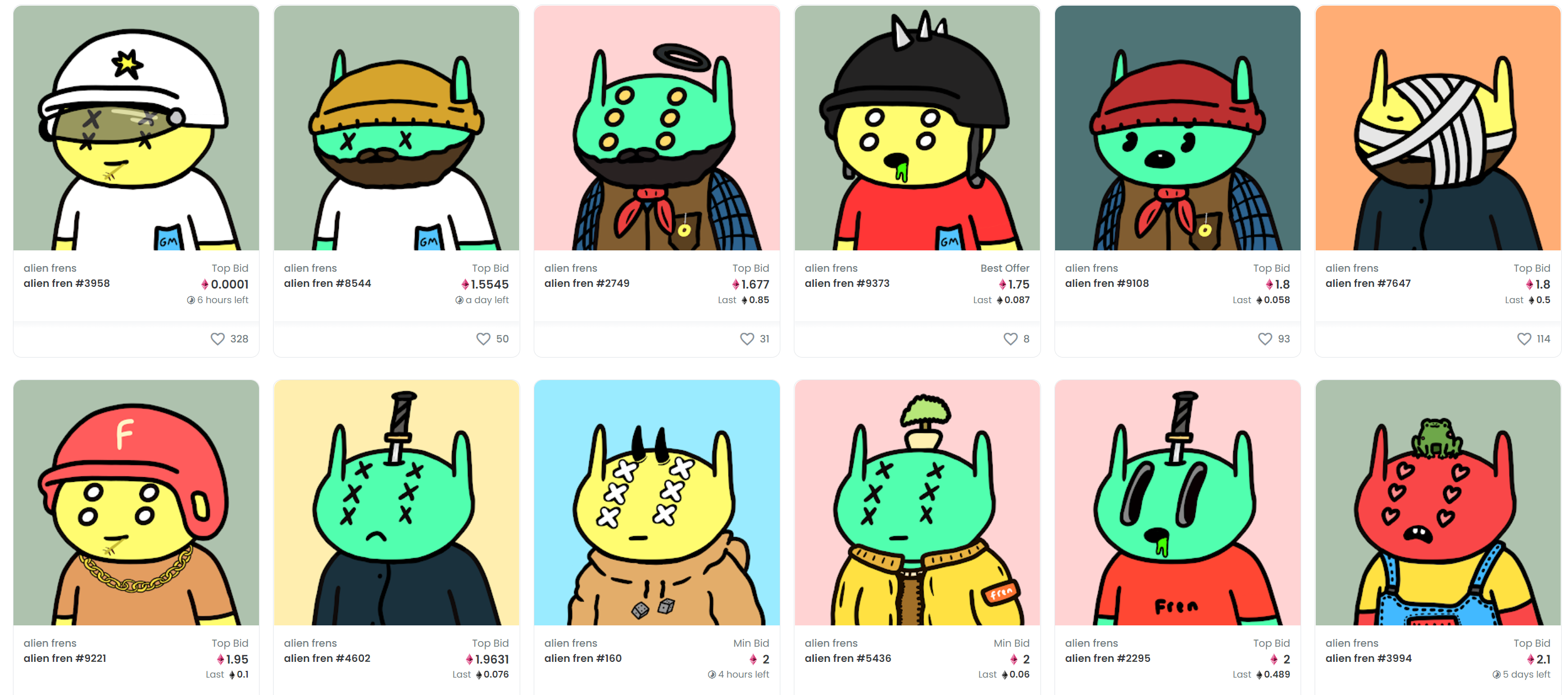 Alien frens ĐēĐžĐģĐģĐĩĐēŅĐ¸Ņ NFT