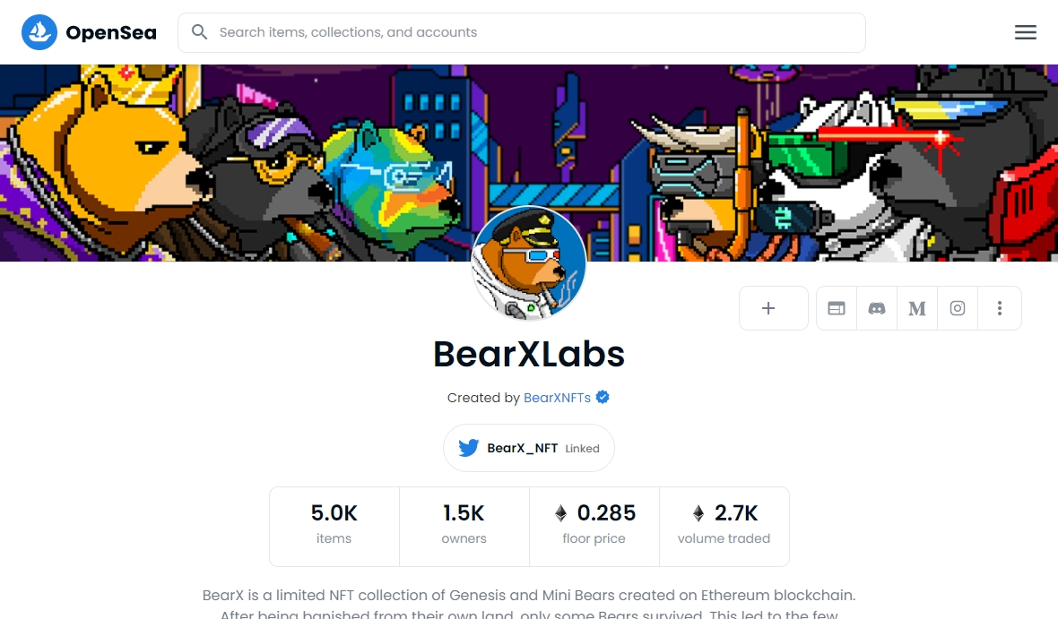 BearXLabs коллекция opensea