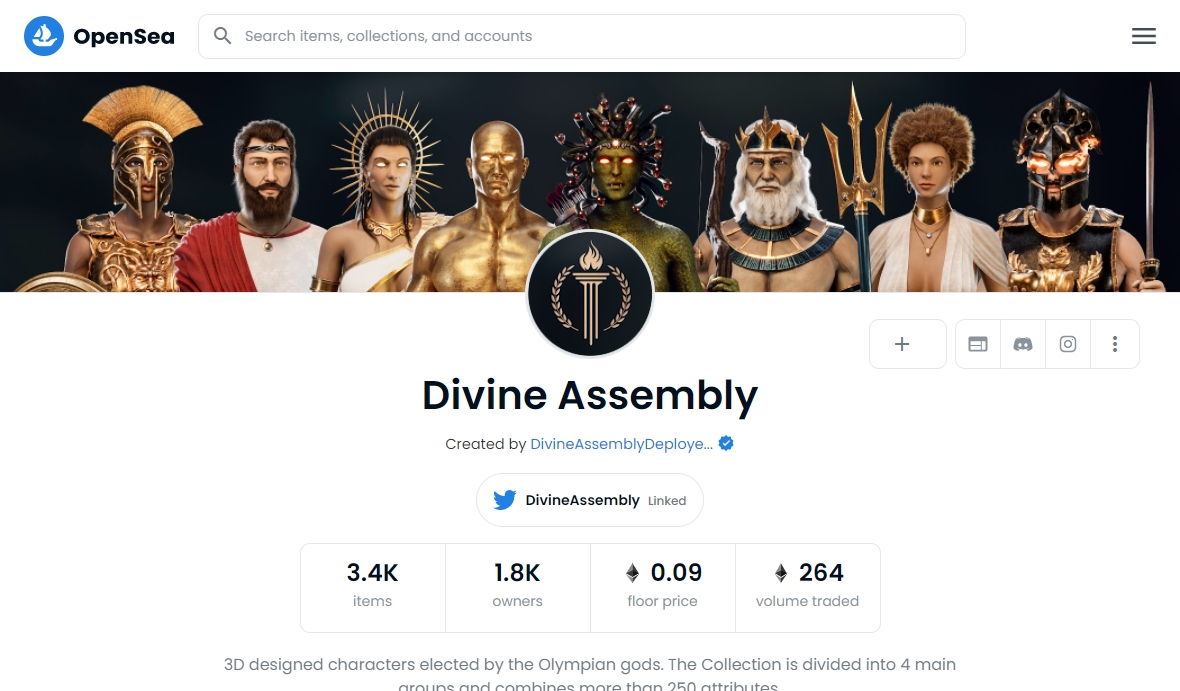 Divine Assembly коллекция на opensea