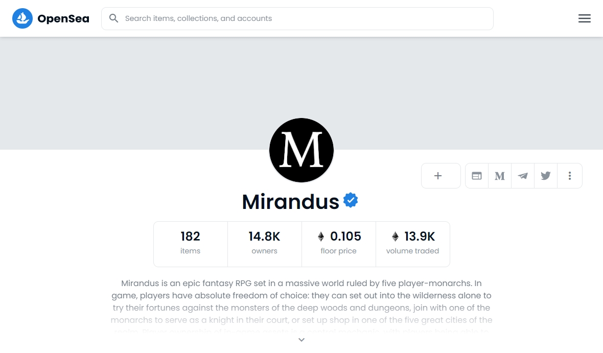 Mirandus коллекция нфт