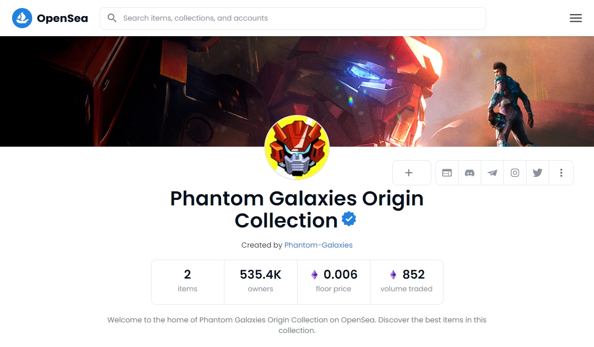 Phantom Galaxies Origin Collection opensea