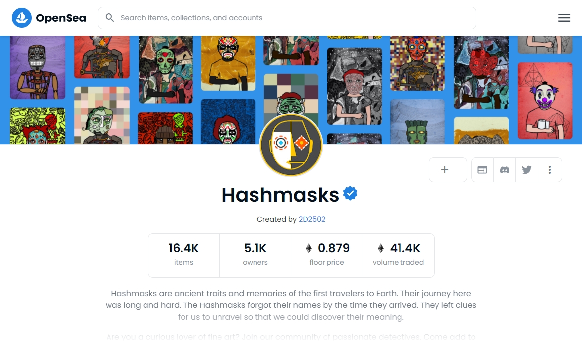 Hashmasks opensea