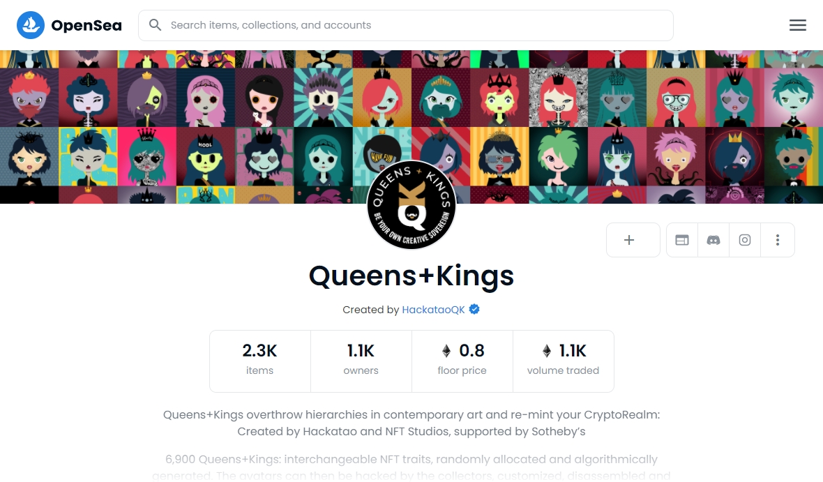 Queens+Kings nft коллекция