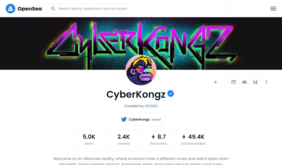 CyberKongz opensea