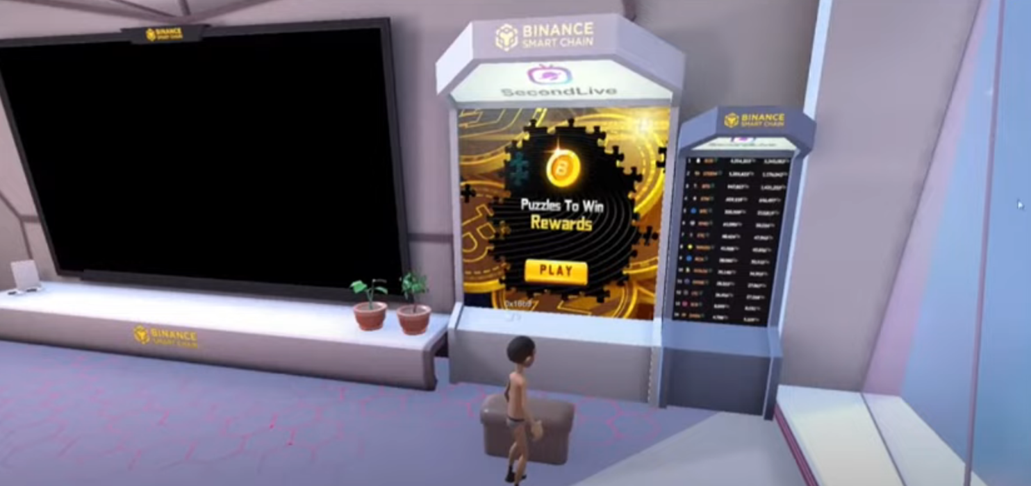 игровой автомат от Binance в Second Life World