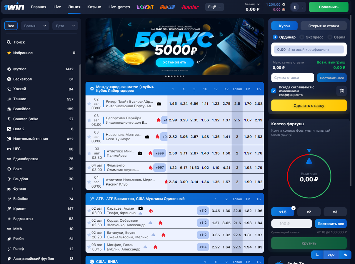 йОĐŊŅŅ 5000 ŅŅĐąĐģĐĩĐš в 1win